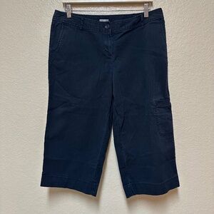 J.Jill Stretch Cotton Capri Pants Size 14 Black Summer Closet Staple Sustainable